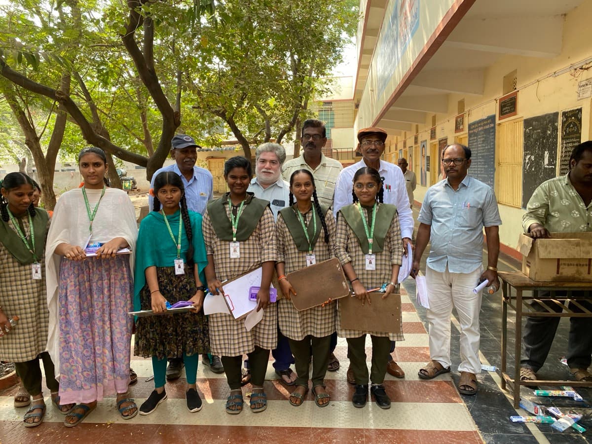 Students and staff at Vidyonnati Foundation event